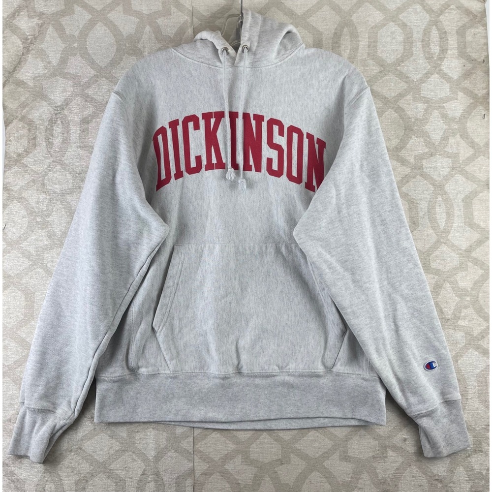 Champion Reverse Weave Mens Medium Gray Dickinson College Heavyweight Hoodie
